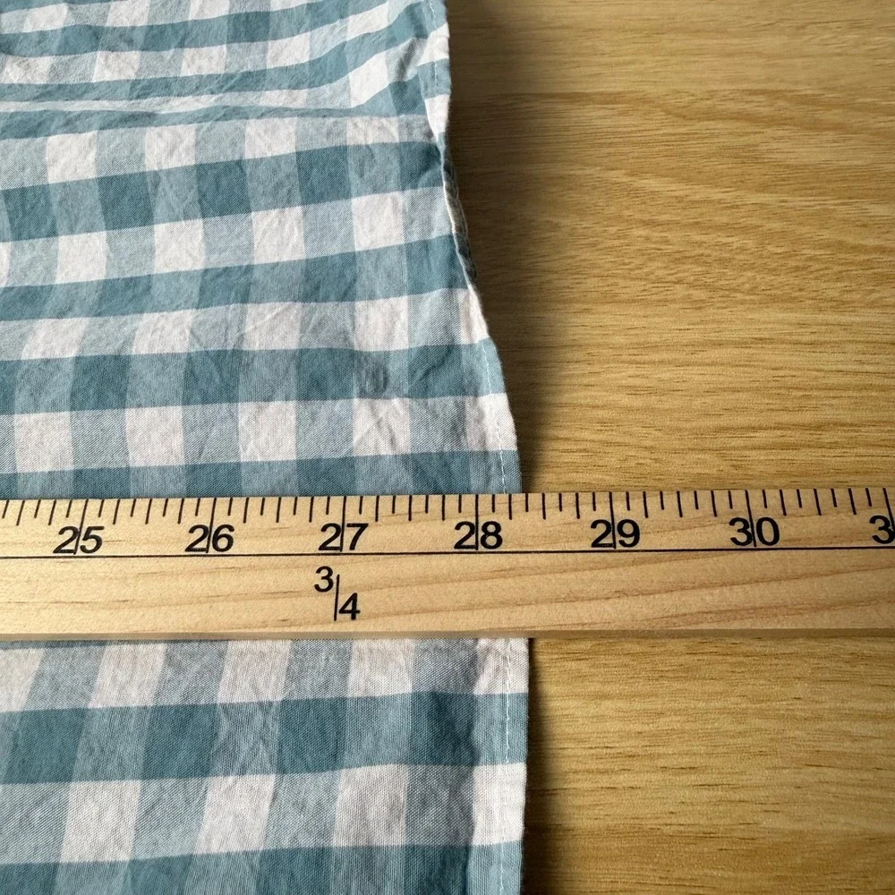 J.Crew Mens Gingham Check Button Down Shirt M Short Sleeve Preppy Summer Classic